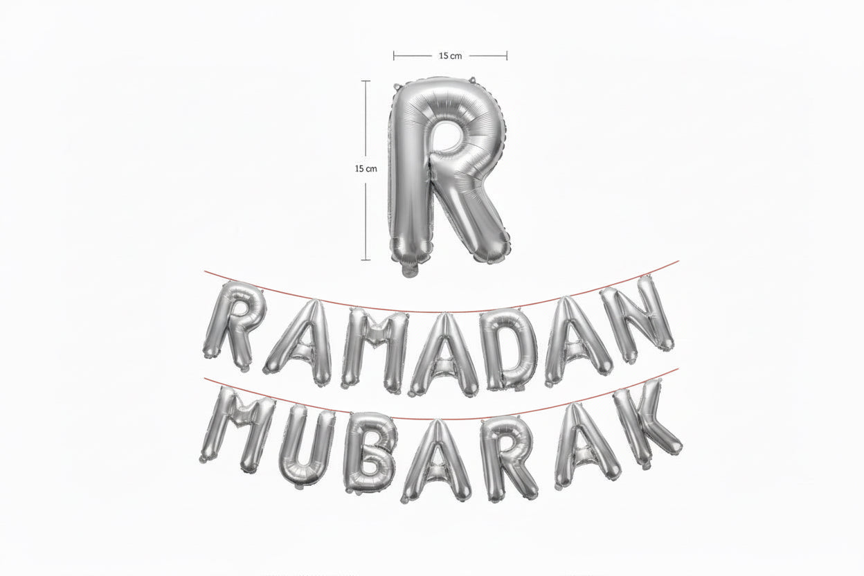 Ramadan Mubarak folieballon bogstaver i grøn