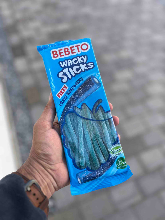 Bebeto Wacky Sticks Fizzy Crazy Raspberry - 180g
