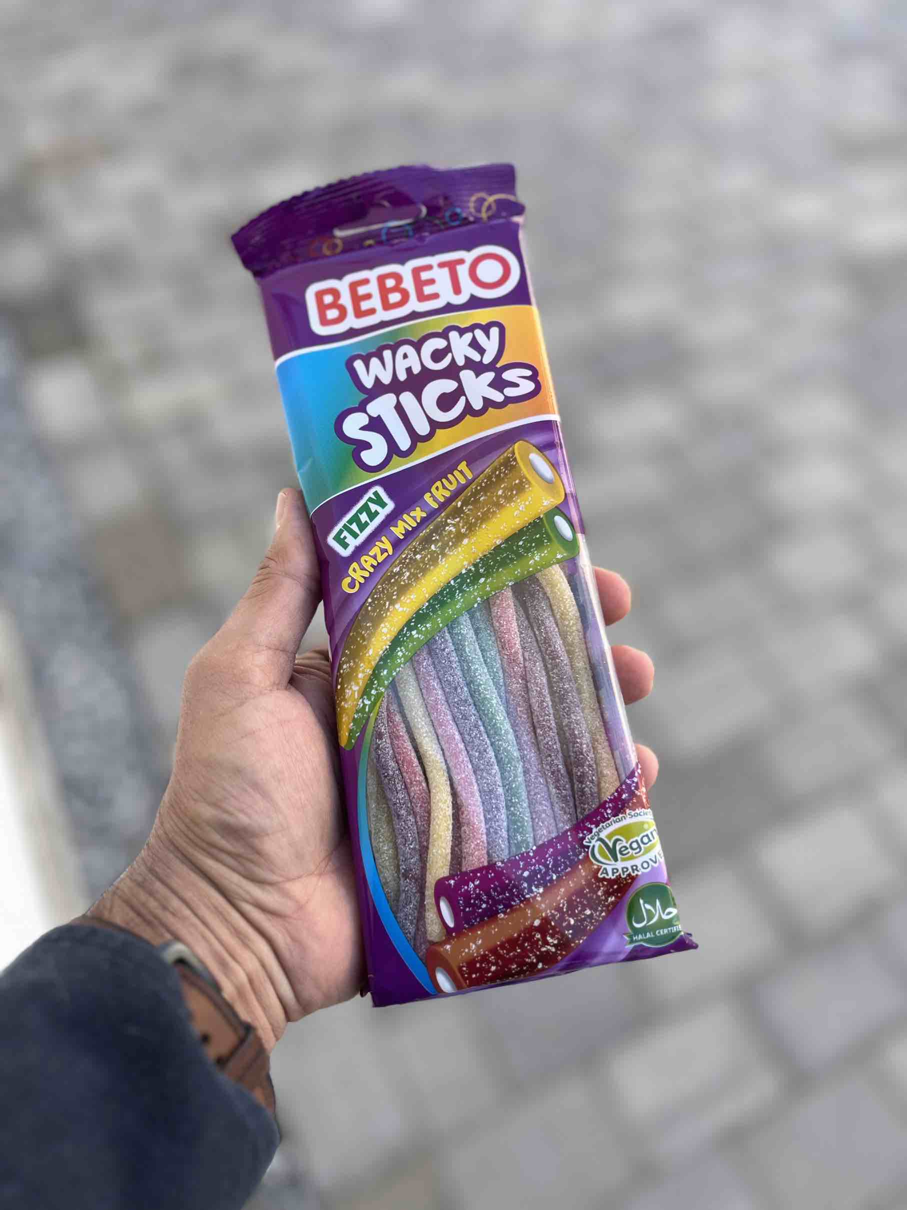 Bebeto - Wacky Sticks Fizzy Crazy Mix Fruit - 180g