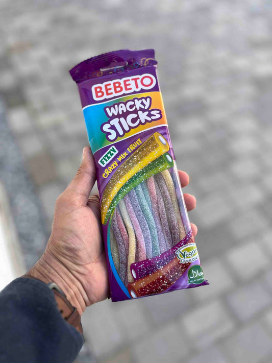 Bebeto - Wacky Sticks Fizzy Crazy Mix Fruit - 180g