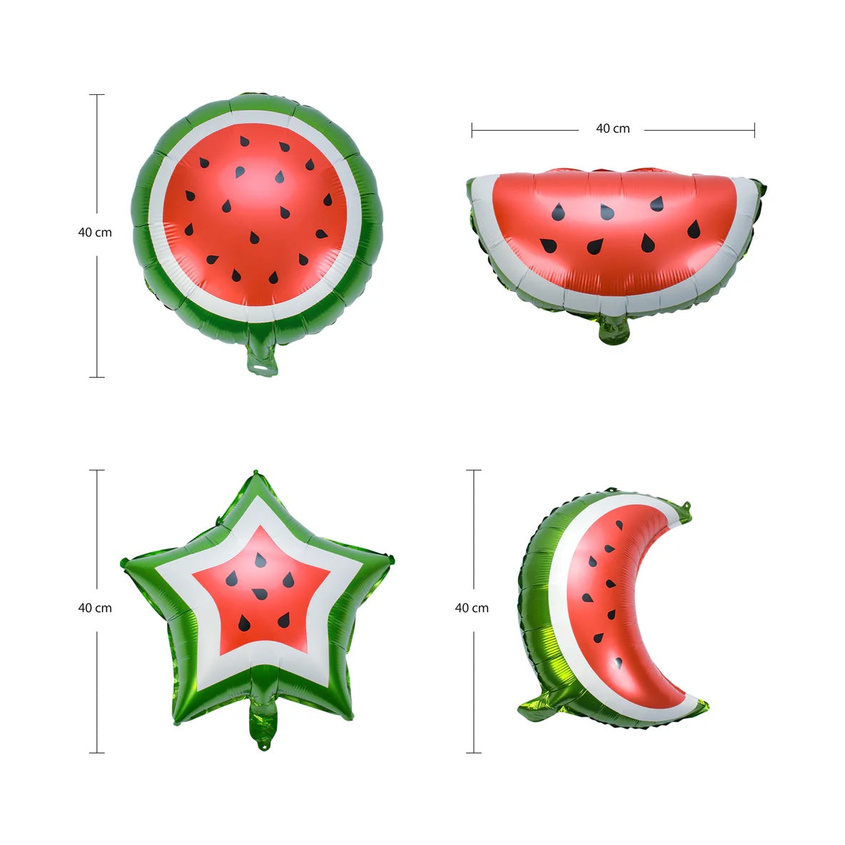 Vandmelon folieballoner - 4 stk