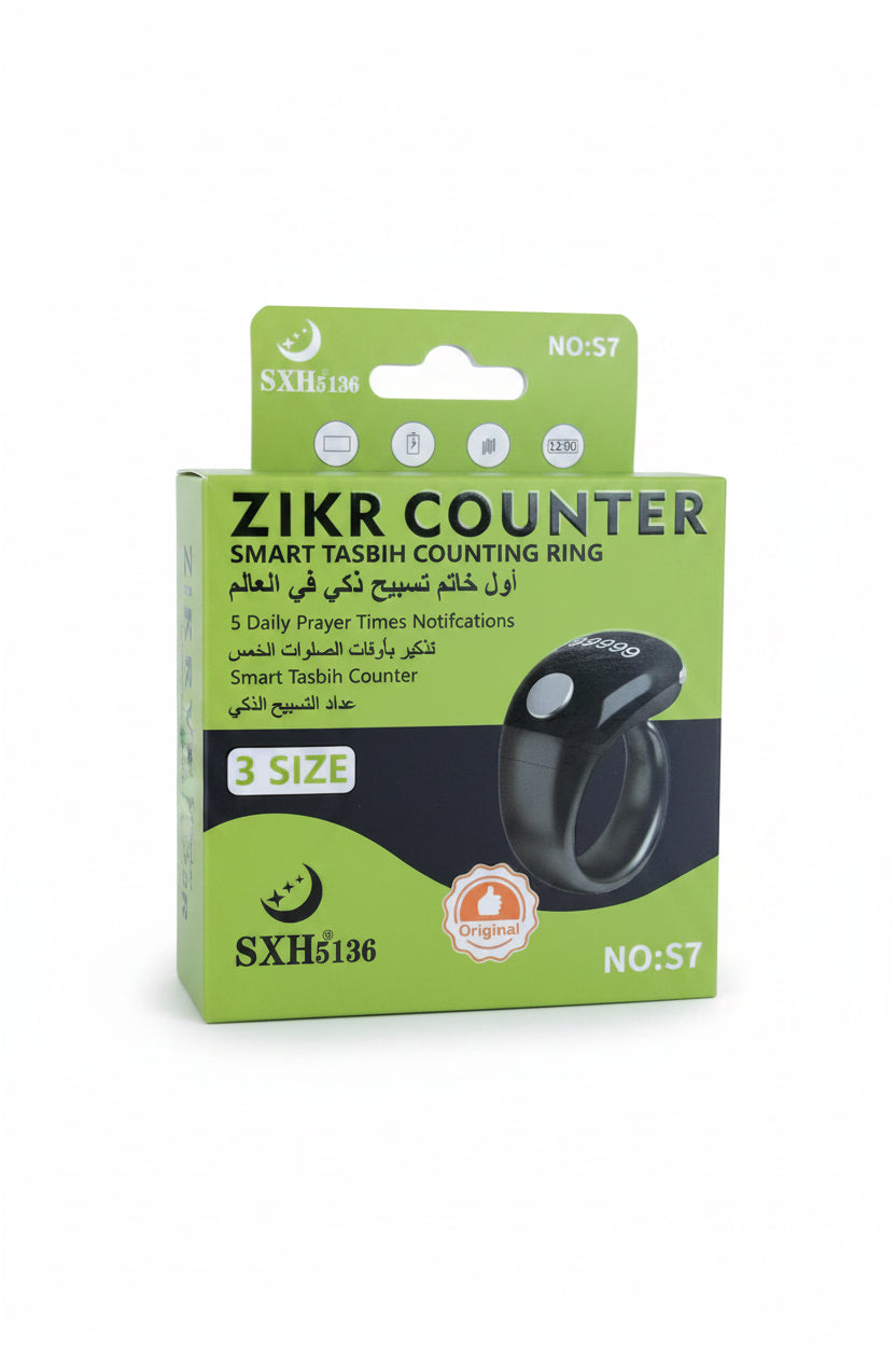 Zikr tasbih tæller - 3 str ring, app og salah tider