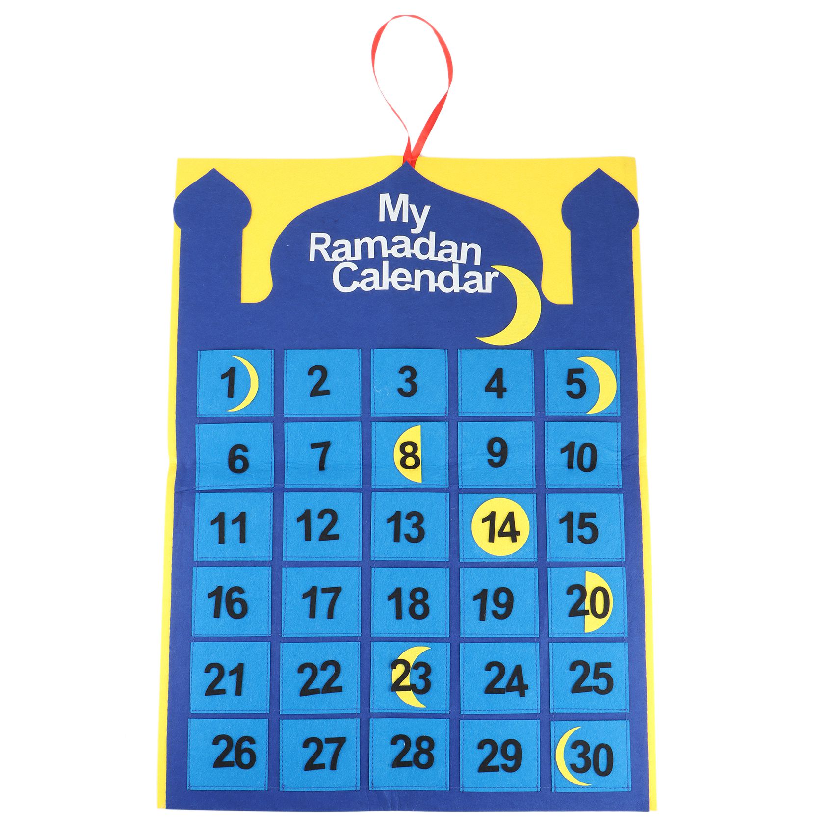 Ramadan kalender med lommer 68x50cm