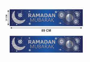 Ramadan Mubarak bannere - 2 stk bl - 21x89cm