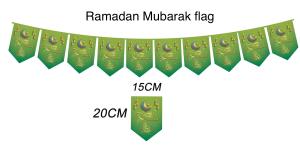 Ramadan Mubarak flag - 10 stk p snor - 2.5m