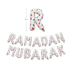 Vandmelon Ramadan Mubarak folieballon bogstaver i hvid